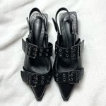 Mary Jane Shoes Pointed Toe Buckle Strap Slingback Pumps Y2k Low Heel Photo 1