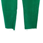 ZARA Washed Green High Waisted Denim Straight Cropped Jeans Size 0 Photo 5