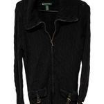 Ralph Lauren Lauren  black zip up cardigan size medium Photo 0