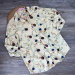 Vintage 90’s pal yellow floral thermal‎ oversized button down shacket Photo 0