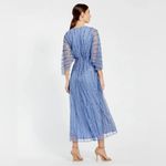 Mac Duggal  Beaded Kimono Sleeve V-Neck Dress Periwinkle 14 NWT Black Tie Formal Photo 1