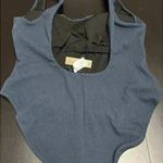 J.Crew  22 Textured Squareneck One-Piece Swimsuit High Cut Lined Navy BBC052 Photo 3