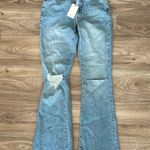 Good American Good Classic Raw Hem Ripped Flare Jeans Photo 5