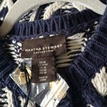 NWT Martha Stewart Collection Chunky Y2K Cable Knit Cardigan Gold Button Blue Size M Photo 5