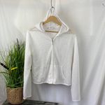 Westbound  White Long Sleeve Sheer Netted Zip Up Hoody Jacket L Photo 1