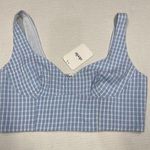 Elodie  Gingham Sweetheart Neck Smocked Crop Tank Top Size Medium (b9) Photo 0