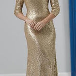 Christina Wu  Rose Gold‎ Sequin Formal Gown Evening Dress Party 2 Photo 0