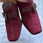Aerosoles Heeled Burgundy Mules with Belt Strap Photo 7