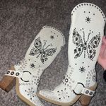 Current Mood  White Studded Heeled Boots Photo 1