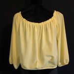 Pastel Yellow Long Sleeve Blouse Size M Photo 1