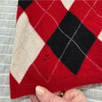 Charter Club  100% Cashmere Red Argyle Sweater Medium Photo 6
