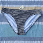 Aerie NWT, Women, , Low Rise Bikini Bottom, Black and White Striped, Sz M Photo 0