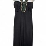 Derek Heart Black Strapless Dress with Beaded Detail Photo 0