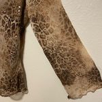 Fashion Bug  Animal Print Silk Sequin Collared Blouse Women’s XL Photo 2