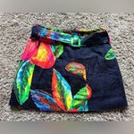 Farm Rio Belted Wrap-Effect Pleated Floral-Print Linen Mini Skirt Size Medium Photo 2