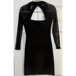Vtg Moda International Mini Dress Sz XS Black Bodycon Mesh LBD Cocktails Party Photo 1