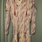 AQUA Bloomingdale's Floral Long Sleeve smocked waist Dress Boho Chic Romantic Photo 0