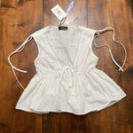 NWT White Feminine Lace Blouse Shoulder Ties Cider Womens Small white Photo 1