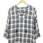 Madewell  Plaid Artiste Tunic Dress Blue & Cream Plaid Popover Shift Size XXS 2XS Photo 7