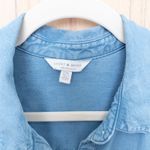 Lucky Brand Womens Chambray Button Down Shirt Size L Blue Denim Casual Western Photo 3