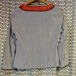 Free People | My Fair Lady Vintage Blue Stripe Beaded Blazer, Size 6 Photo 6