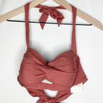 Alex Marie  Solid Cut Out Twist Halter Swim Top Rouge NWT in Medium Photo 1
