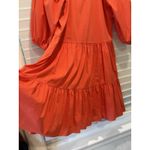NEW Cinq A Sept Lynn Dress Neon Coral Pink Babydoll Bow Front Preppy Size 0 XS Photo 12