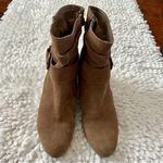 Bandolino Suede Wedge Booties with Buckle & Zip in Taupe Size 9.5 Photo 5