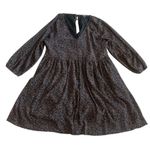 Madewell  Crinkle Georgette Mini Dress Babydoll Fun Print 3/4 Sleeve Size Small Photo 2