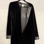 In Bloom By Jonquil Bathrobe Kaftan Robe M Black Velour Velveteen Zip Up Goth Size M Photo 0