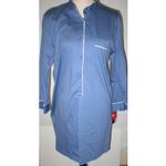 Natori NWT New Designer Womens S SleepShirt Cotton Blue White Supima Cotton Soft Photo 2