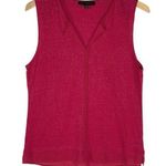 Sanctuary  Women’s Linen Crimson Red Sleeveless Chiffon Trim top medium Photo 0
