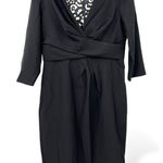 White House | Black Market WHBM 10 v-neck twist bodice crepe black cocktail dress Faux Wrap Womens Office Photo 0