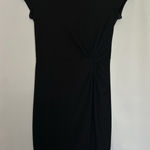 EXPRESS Faux Wrap Knot Front Cap Sleeve Dress Womens XS Little Black Dress Photo 0