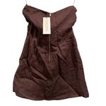 SNDYS x Revolve Romi Chocolate Brown Classic Lightweight Linen Dress NWT Small Photo 3