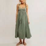 Free People Free-est Poppy Midi Dress Ruffle Sweetheart Garden Party Sz S Photo 4