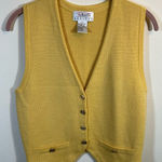 Talbots Vintage Butter Yellow Wool Blend Sweater Vest Petite Photo 0