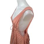 Free People Coral Sleeveless Deep V Neck Ruffle Boho Mini Swing A Line Dress S Photo 3