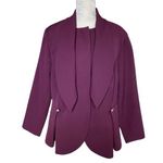 Eloquii Women’s Tie Neck Peplum Blazer Jacket Plus Size 18 Purple Fitted Suiting Photo 0