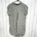 Blue Rain Dress Women Size M Green Striped Shirt Mini Short Sleeve V Neck Tencel Photo 4