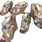 G by Guess Floral Vibrant Glitter Strappy Wedges Platform Shoes - Size 11M Photo 4