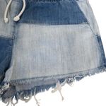 Aerie Womens M Denim Jean Patchwork Pull On Drawstring Cutoff Shorts Photo 5