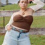 Princess Polly Curve Light Wash Distressed Denim Shorts 16 Photo 0