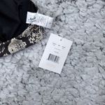 ANDIE  Swim The Sicily Snakeskin Bikini Top Black Cream Size Small Snake Print Photo 4