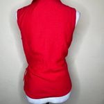 mercer & madison Linen Blend Red Relaxed Fit Collar Wrap Sleeveless Blouse Sz 10 Photo 4