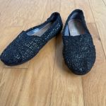 Toms sz 7.5 W black silver sparkle flats Photo 1
