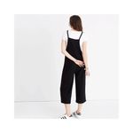Madewell  Wide-Leg Textured Knit Cropped Overalls Jumpsuit Black size Large Photo 1