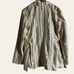 7 For All Mankind Women’s Shine Gold Cream Striped Double Breasted Blazer L Photo 12