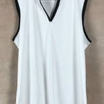 MAGGIE LANE Women's White/Black Sleeveless Sport Polo NEW XL White Photo 0