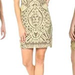 JS Collections Dress Women 6 Gold Cap Sleeve Embroidered Sheath Mini Cocktail Photo 0